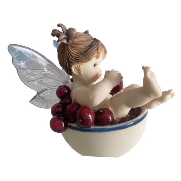 My Little Kitchen Fairies Cherry Fairie Bowl Cherries Fairy Fruit Girl Figurine - Picture 10 of 11
